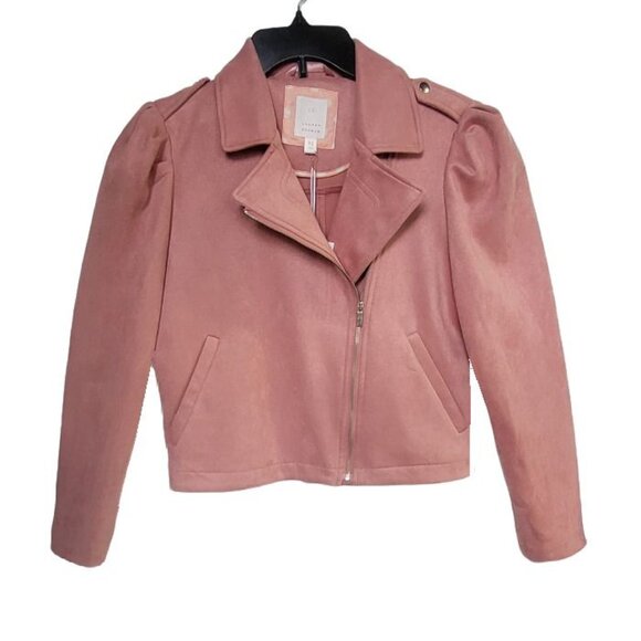🤩Women’s Moto Jacket Top Size XS LC Lauren Conrad Dusty Pink Coral New🤩 - Picture 2 of 8